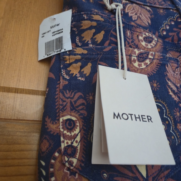 NWT MOTHER Hustler Flood Jeans in Henna Happiness Size 25 Paisley 70's Style - Picture 6 of 15